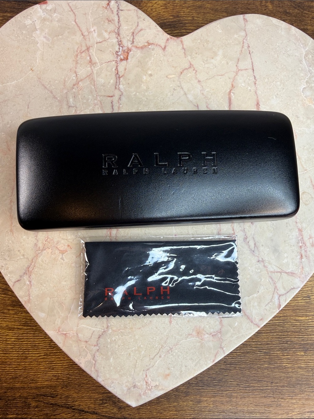 Ralph Lauren Black Hard Eyewear Case with Branded Cleaning Cloth